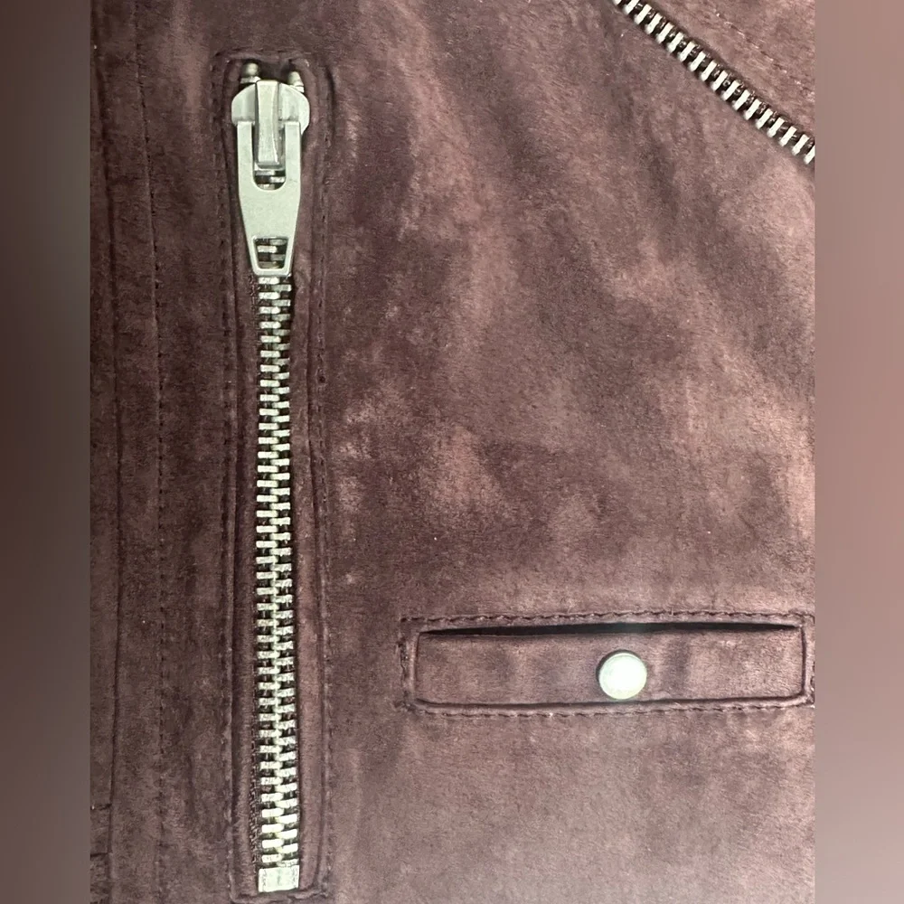 SL8 by BlankNYC Marion Suede Moto Jacket in eggplant xs - Picture 12 of 13